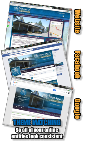 THEME MATCHING So all of your online entities look consistent Facebook Website Google